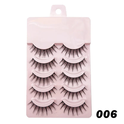 Manga Style Soft Natural False Eyelashes Wispy Thick Daily Wear Makeup Lashes