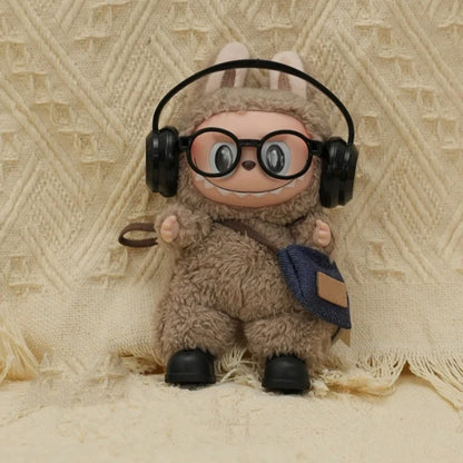 DIY Accessories for Labubu V1 V2 Shoes — Stylish Plastic Headphone Set & Plush Doll Decoration Gift (No Lenses)