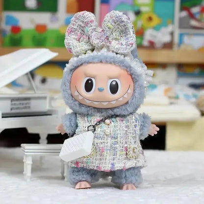 17cm Labubu Doll Clothes – Kpop EXO-Inspired Skirt & Sweater Outfit, V1 V2 Idol Clothing Gift