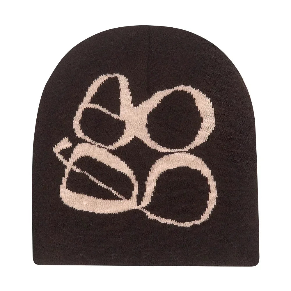 Y2K Letter Knitted Beanie Cap – Unisex Winter Autumn Warm Ski Skullcap, Hip Hop Streetwear Ear Cover Hat for Men & Women