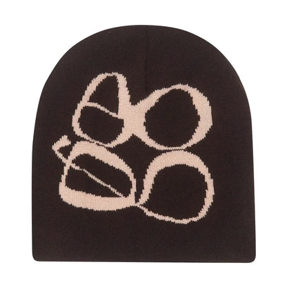 Y2K Letter Knitted Beanie Cap – Unisex Winter Autumn Warm Ski Skullcap, Hip Hop Streetwear Ear Cover Hat for Men & Women