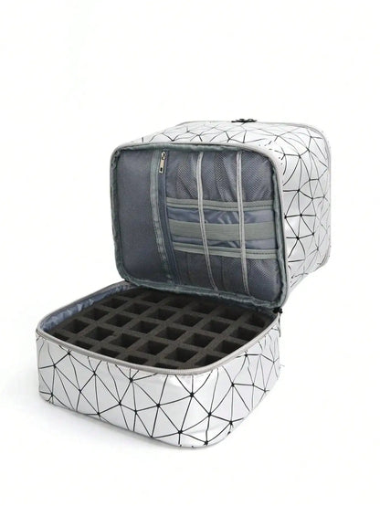 Women's Portable Double-Layer Nail Polish & Essential Oil Storage Bag – Multi-Function Organizer for Travel