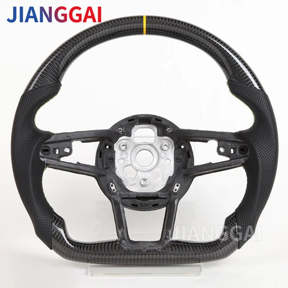 Carbon Fiber Steering Wheel - Sport Racing Wheel with Paddle Shifts, Buttons & Trim for Audi R8 TT TTS 2016-2023
