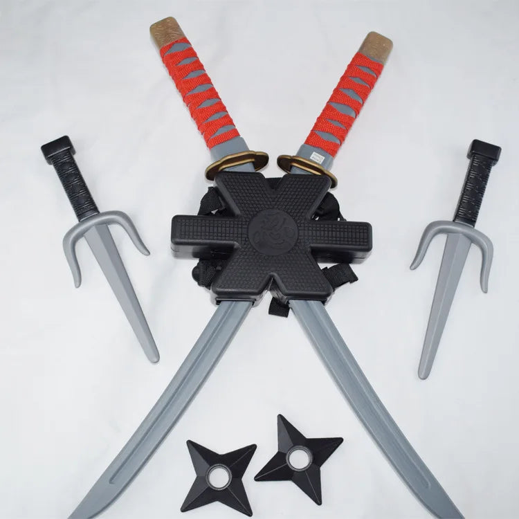 1:1 Ninja Set Halloween Japanese Samurai Cosplay Toy Knife Dagger Dart Model Gift for Kids