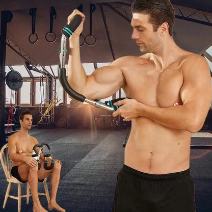 Twister Arm Exerciser — Adjustable Foam Handle Spring Workout Bar for Forearm, Triceps & Chest Training