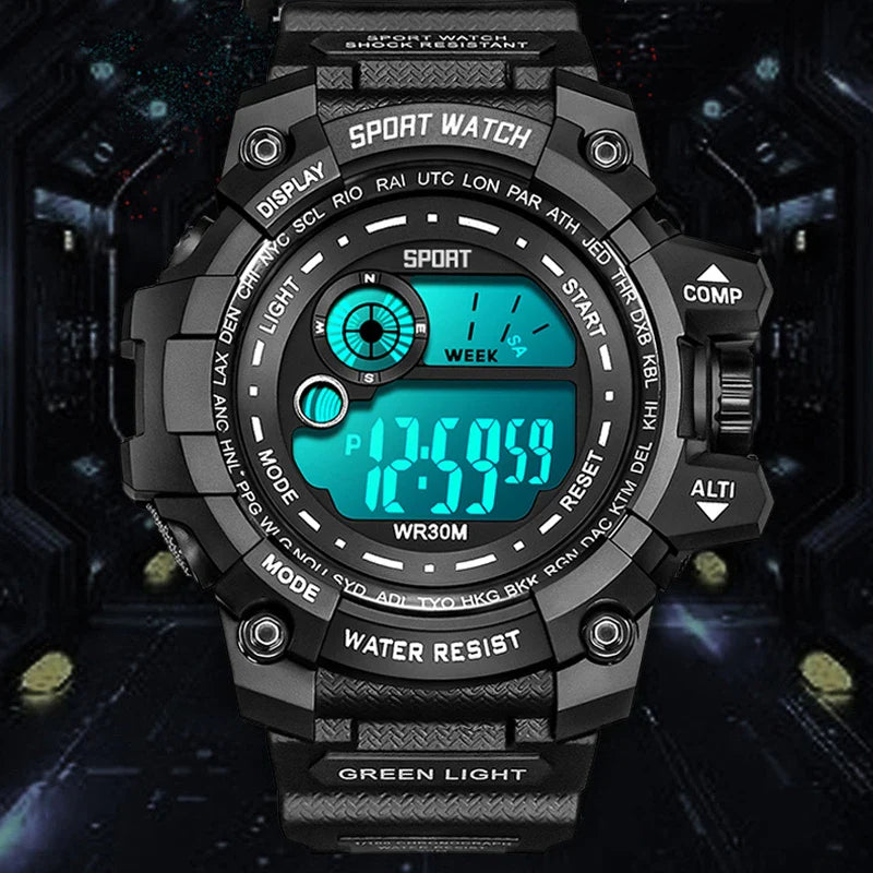 New Men's LED Digital Watches – Luminous, Waterproof Sport Watch for Men, Date Army Military Clock Relógio Masculino