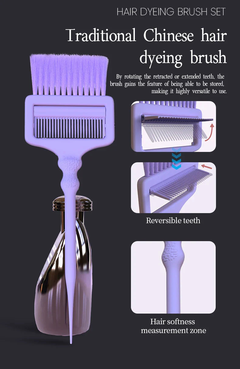 4-Piece Professional Hair Dyeing Set – Tinting Bowls with Brushes, Large Capacity Reusable DIY Hair Styling Tools