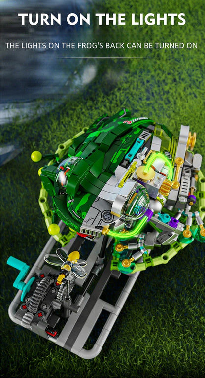 Mechanical Shark & Sea Life Building Blocks Set – Crocodile, Parrot, Mantis, Frog, Manta Ray Toy for Kids