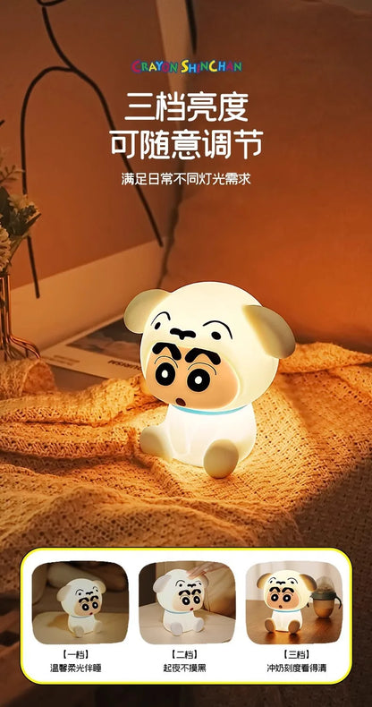 Crayon Shin-Chan Night Light – Soft Eye-Protecting LED Bedside Lamp USB Rechargeable Anime Gift