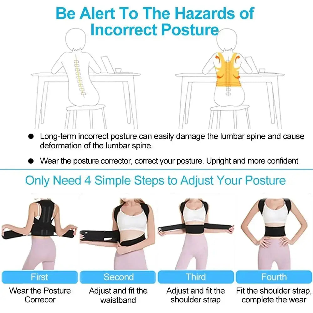 Men’s & Women’s Posture Corrector — Scoliosis & Kyphosis Fix Strap for Students & Adults | Anti-Kyphosis Support