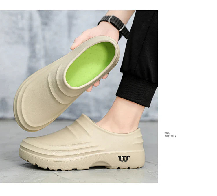 Summer Chef Shoes – Anti-Slip & Oil-Proof Work Slippers, Casual Trendy One-Step Fashion Sports Shoes