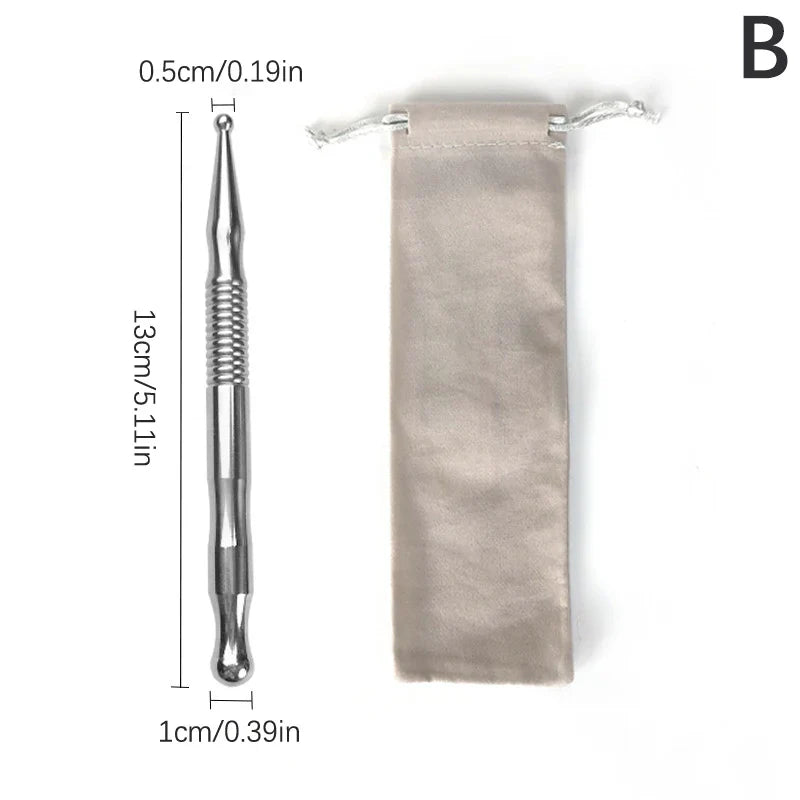Manual Acupuncture Pen with Terahertz Energy Stone | Trigger Point Massager Stick for Face & Body Relaxation
