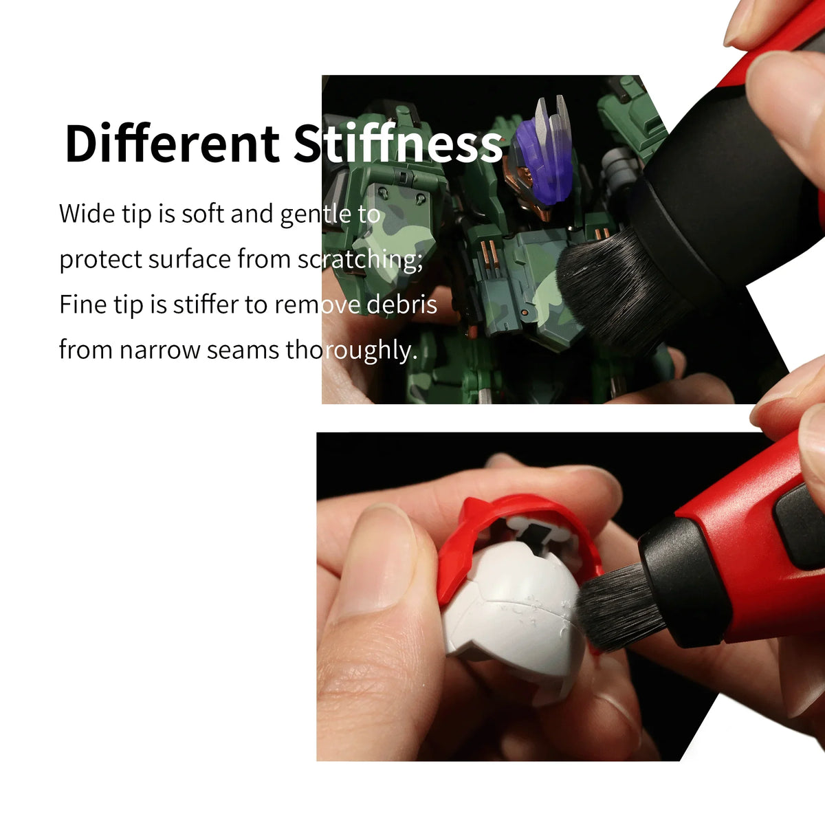 DSPIAE PT-RDB Retractable Dust Brush: Double-Tip Handy Cleaning Tool for Model Assembly, Military Hobby Building, DIY Projects