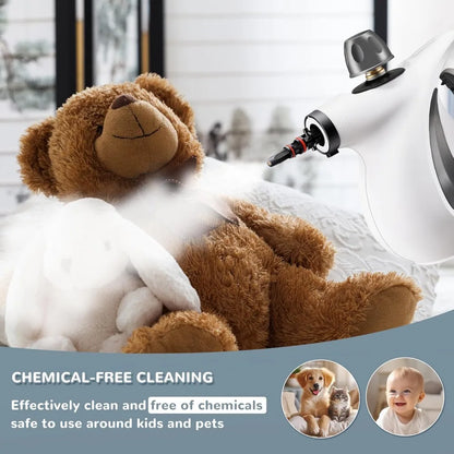 Portable Handheld Steam Cleaner – Large Capacity with 11 Piece Accessory Set for Floor, Car, Carpet & Window Cleaning