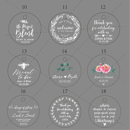 BY49 35mm Kraft & Black Paper Labels – Customizable Name & Date Wedding Decoration Stickers