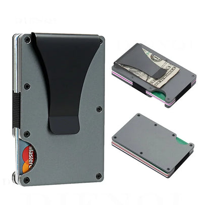 2025 RFID Blocking Front Pocket Wallet – Slim Minimalist Metal Wallet with Money Clip for Men & Unisex