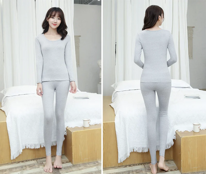 Women's Thermal Underwear Set - Fleece-Lined Long Johns Base Layer Top and Bottom, 2 Piece Set