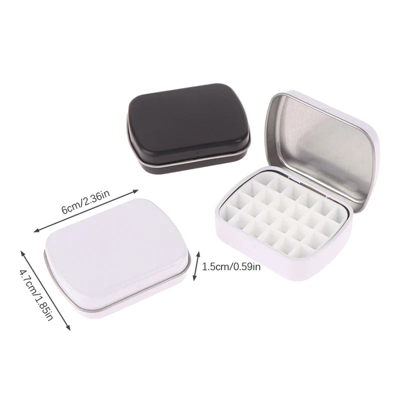 Portable Empty Watercolor Tin Box – 12/24 Grid Mini Paint Palette for Travel Painting & Art Supplies