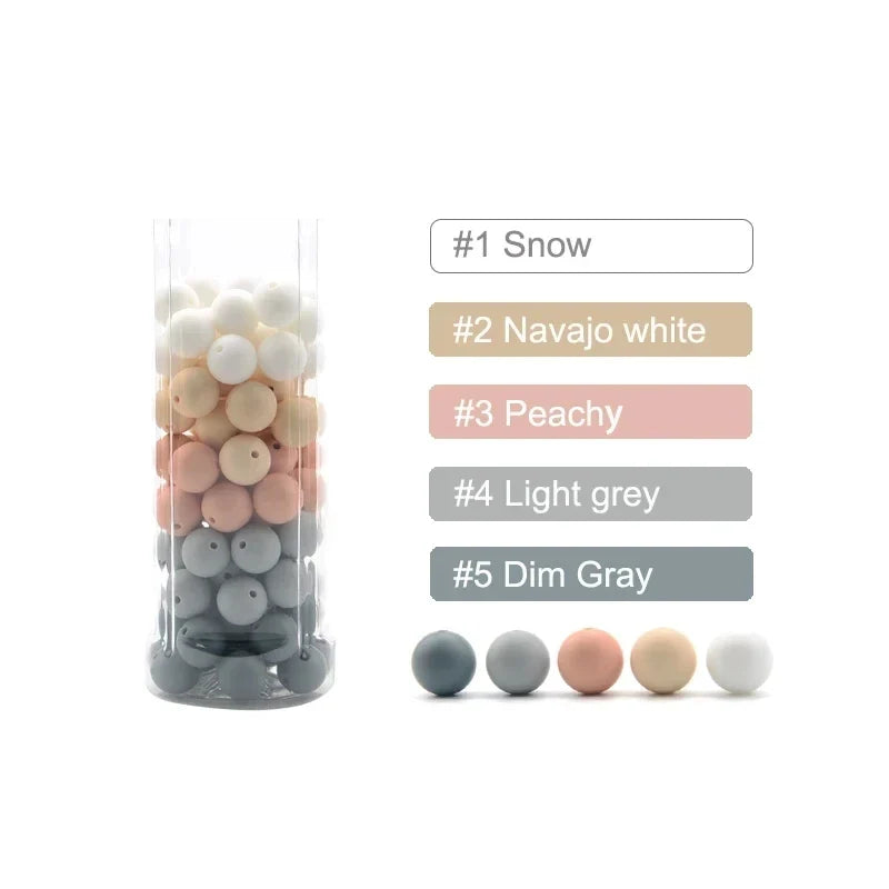 LOFCA Silicone Round Beads 20pcs - 9/12/15mm DIY Jewelry Making Beads for Bracelets, Keychains & Necklaces