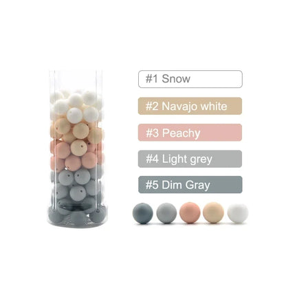 LOFCA Silicone Round Beads 20pcs - 9/12/15mm DIY Jewelry Making Beads for Bracelets, Keychains & Necklaces