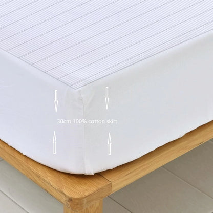 MAXSHARER Earthing Fitted Sheet - Organic Cotton with Conductive Silver Fiber for Natural Wellness