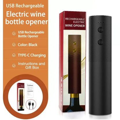 Electric Wine Bottle Opener – Automatic Rechargeable Red Wine Corkscrew with One-Click Operation, Kitchen Wine Tool