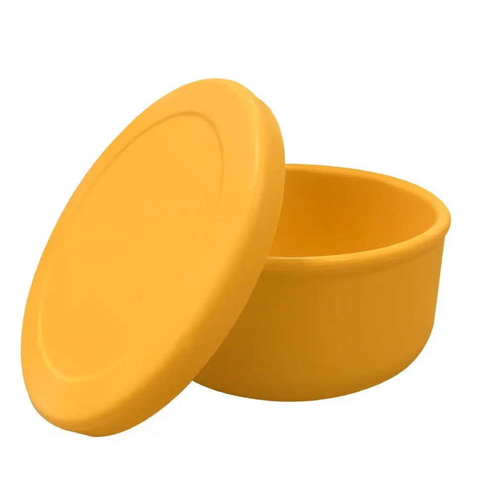 Circular Silicone Lunch Box (250ml/650ml) – Microwave Safe Fresh-Keeping Bento Box for Snacks, Salad & Meal Prep