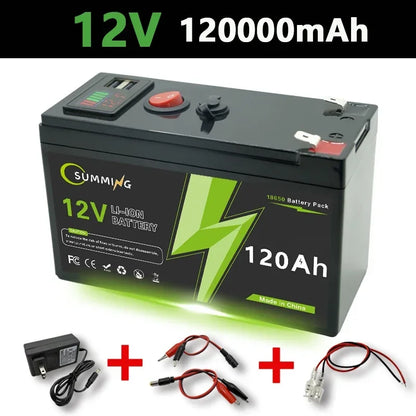 LiFePO4 12V 150Ah Rechargeable Lithium Battery – Built-in BMS, Ideal for Ride-On Toys, Solar Panels, Fish Finders & Power Wheels
