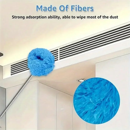 Extendable Microfiber Ceiling Fan Duster – Long Handle Dust Locking Reusable Cleaning Brush