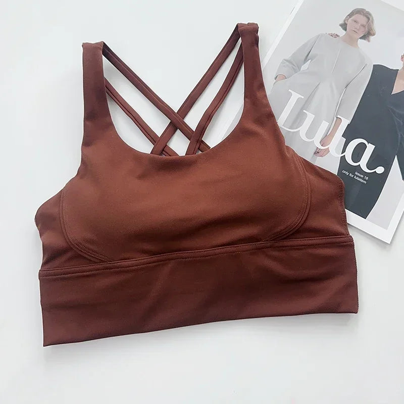 Women’s Sexy Crossback Yoga Sports Bra — Breathable, Quick-Dry, Shockproof Fitness & Running Bra