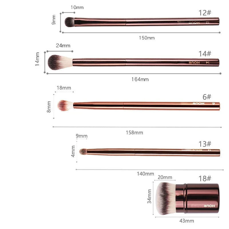 HG Pro Retractable Foundation Makeup Brush – Powder, Contour, Blusher & Highlight with Metal Handle