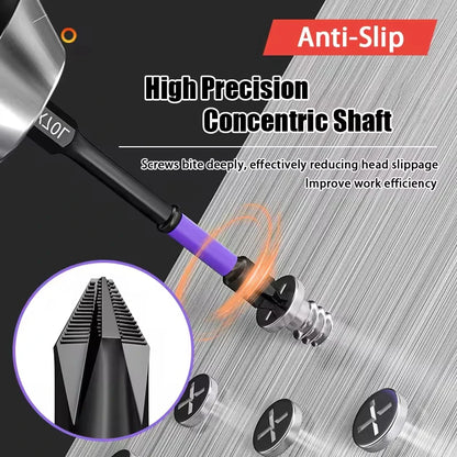 Magnetic Anti-Slip Impact Screwdriver Bit Set – Phillips Cross Long Hex Shank Bits for Power Drilling and Heavy Duty Use
