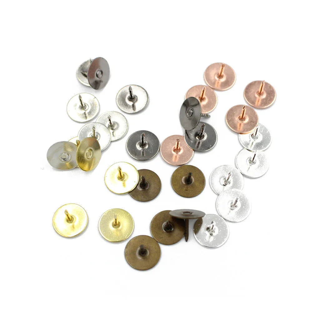 50-Set Brooch Pin Holders – Tie, Hat & Badge Backings with Flat Base & Butterfly Clasp for DIY Jewelry Findings