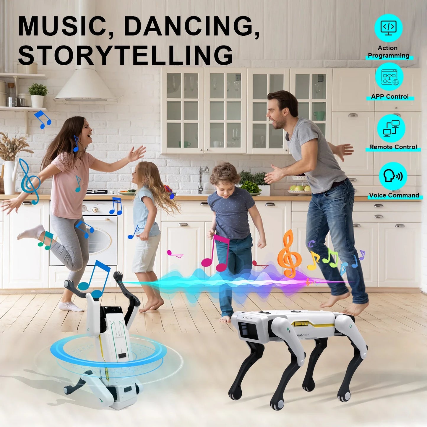 Intelligent AI RC Robot Dog – Voice Dialogue, App Remote Control, Programming, Singing & Dancing Kids Toy