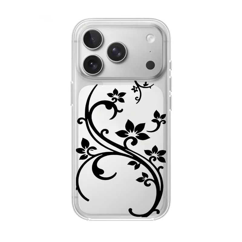 Art Flower Phone Case - Shockproof Transparent Cover for iPhone 17, 16, 15, 14 & More