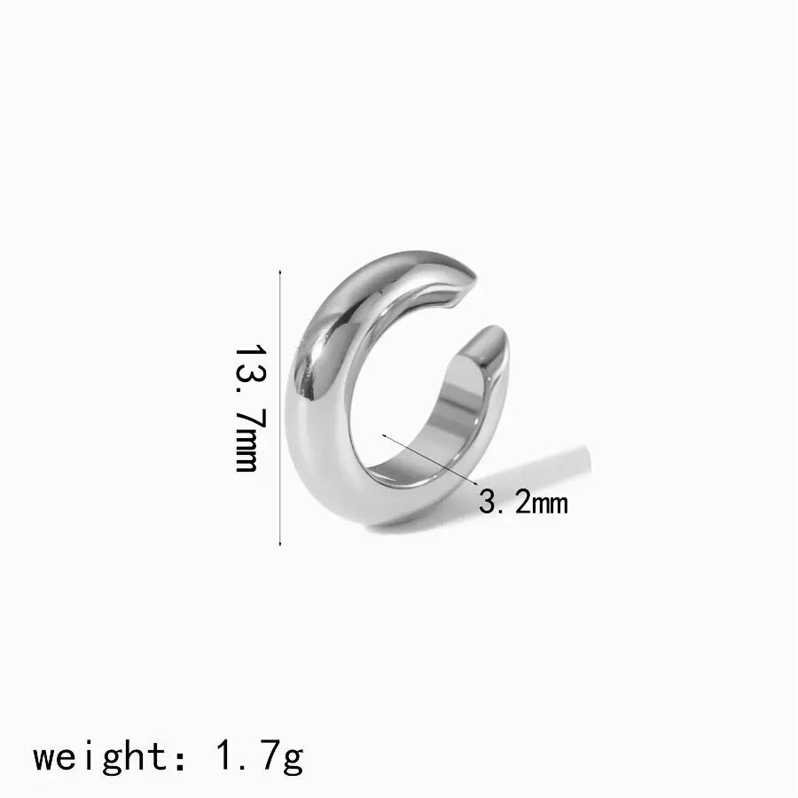 18K Gold Stainless Steel Multilayer Ear Clip – Waterproof Fashionable Women’s Jewelry Gift