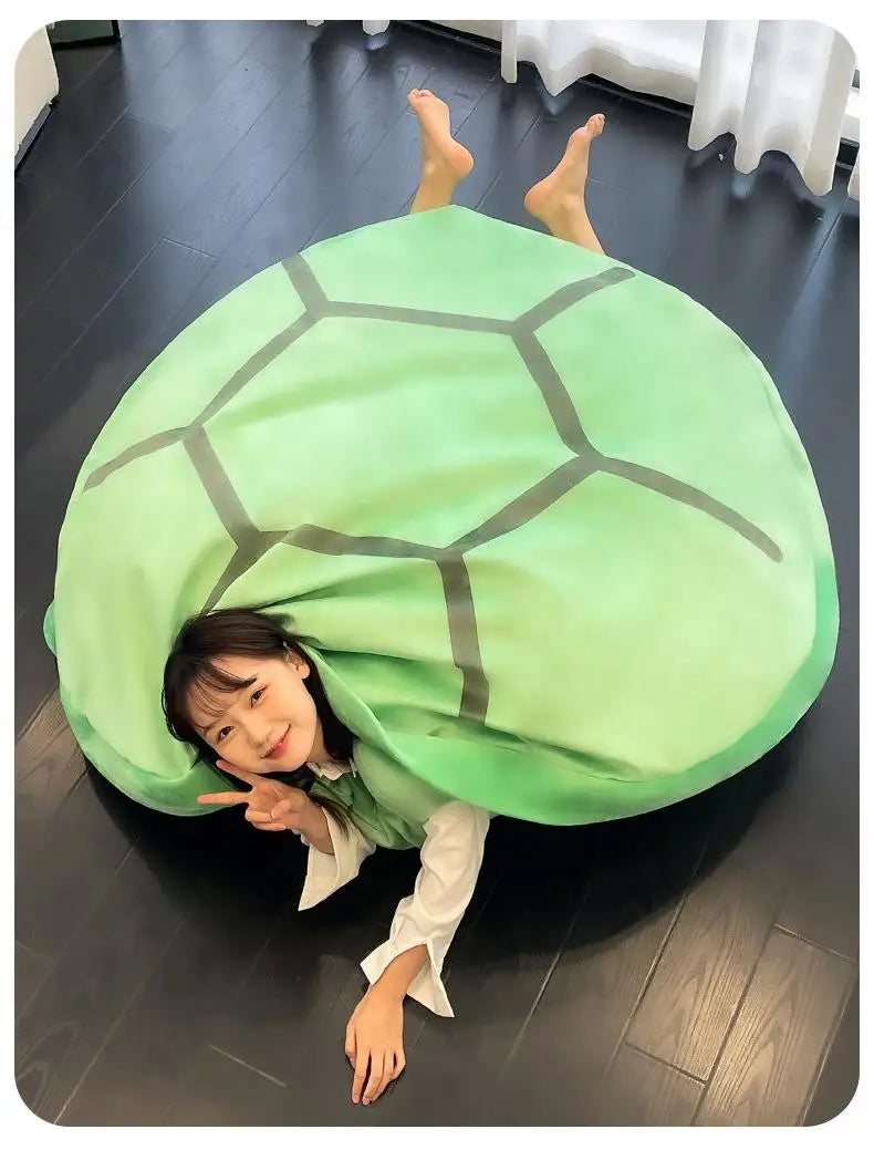 Wearable Turtle Shell Plush Pillow — Soft Stuffed Tortoise Costume Cushion, Funny Plush Toy & Dress-Up Accessory