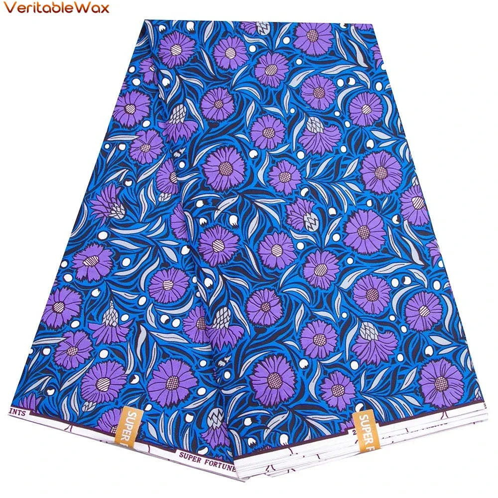 African Ankara Double Print Batik Fabric - Real Wax Patchwork Textile for DIY Sewing, Wedding Dresses & Crafts