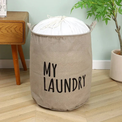 Cotton & Linen Foldable Laundry Basket — Waterproof Household Storage for Clothes, Toys, and Laundry Supplies