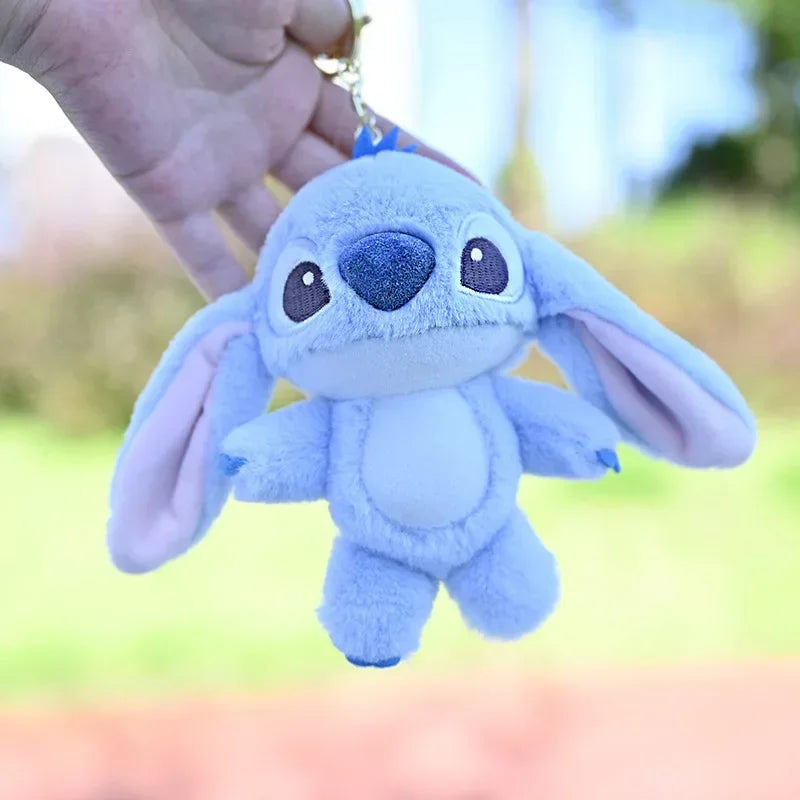 Disney Kawaii Stitch Plush Keychain – Cute Lilo & Stitch Angel Stuffed Bag Pendant for Girls' Birthday Gifts