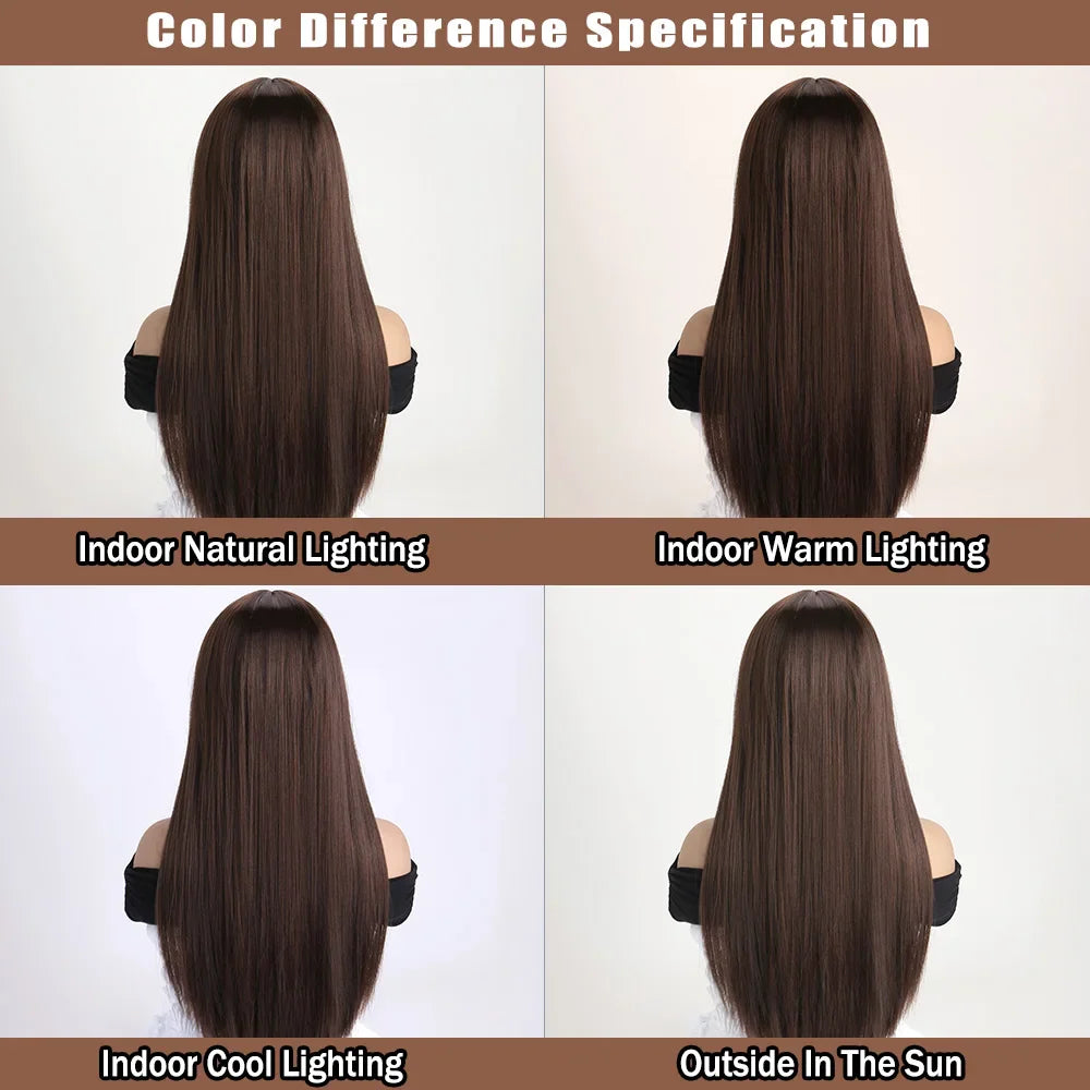 26" Long Straight Synthetic Wig for Women – Colorful Fashion Wig for Daily Wear, Halloween Costume, Party & Cosplay