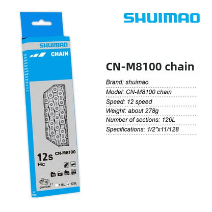 6-12 Speed Bicycle Chain – 10v/11v/12v MTB Mountain Bike Chain, 116/126L Original Bike Parts & Accessories