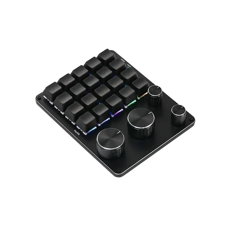 COIDEA Mini Wired RGB Keypad with Knob – Portable Macro Programming Keyboard for PS/Design Custom Controls, Gaming & Creative Work Gift Device