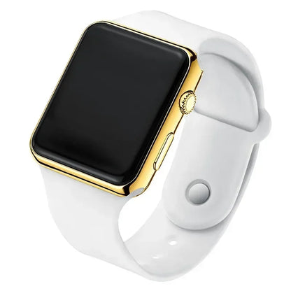 Digital LED Sport Watch – Square Electronic Wristwatch for Men & Women, Casual Silicone Fashion Watch