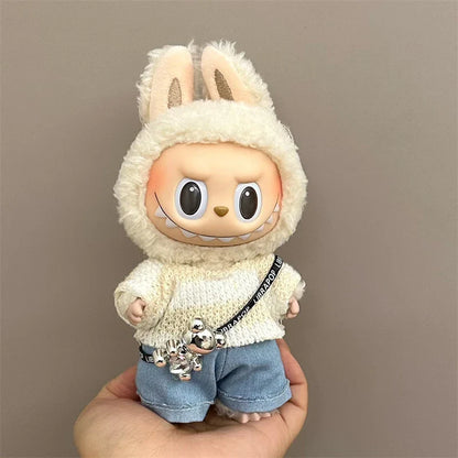 Labubu V1 V2 15/17cm Doll Clothing Set — Fashion Hoodie & Pants Korean Idol Style DIY Accessories Gift