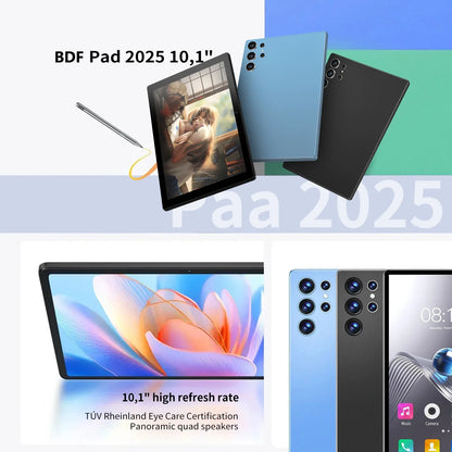 10.1 Inch Android Tablet - HD Display Octa Core 4GB RAM 64GB ROM WiFi Google Play Dual SIM Call Tablet PC