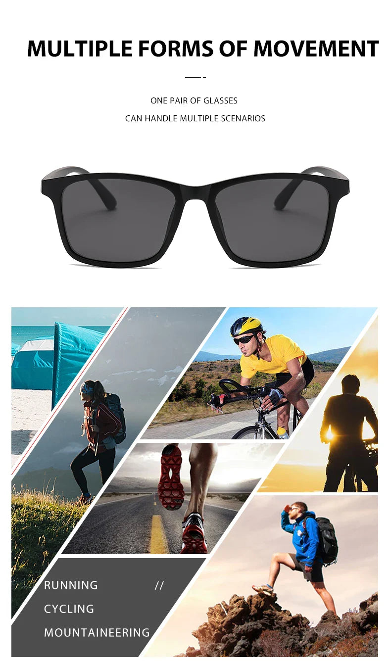 2024 New Men’s Business Polarized Square Frame Sunglasses – Fashion Outdoor Fishing & Driving Eyewear