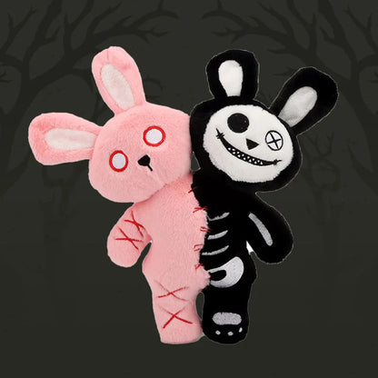Terrifying Gothic Double-Headed Skull Rabbit Plush – Halloween Stuffed Toy & Decoration, Gift for Kids