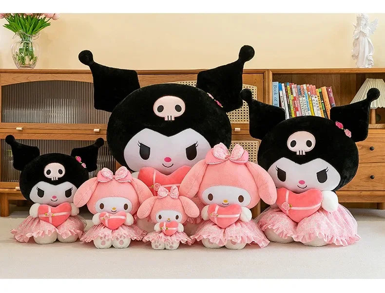 Sanrio Kuromi Plush Toy – 30cm Cinnamoroll & Melody Stuffed Doll, Soft & Comfortable, Valentine's Day & Birthday Gift