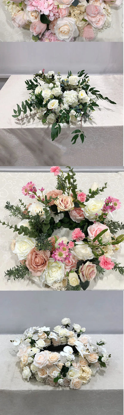 60cm Artificial Flower Wreath – Wedding Table Centerpiece & Backdrop Decoration